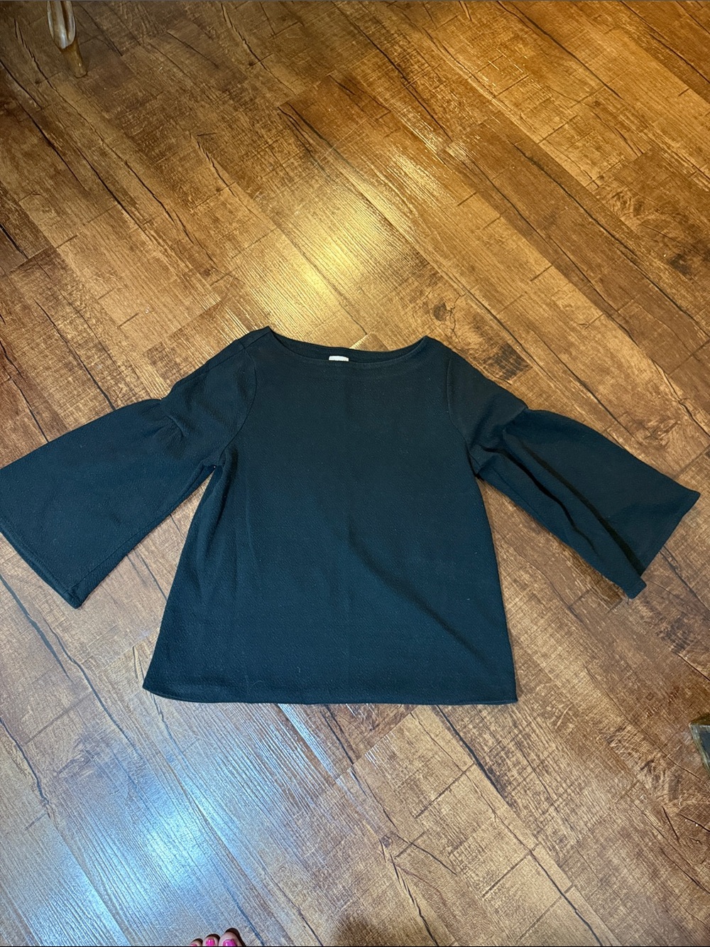 Women’s Black Bell Sleeve Top